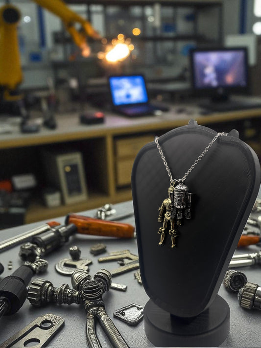 ✨ “This Is the Droid Duo You’re Looking For” — R2‑D2 & C‑3PO Pendant Necklace - MacGuffin Shop