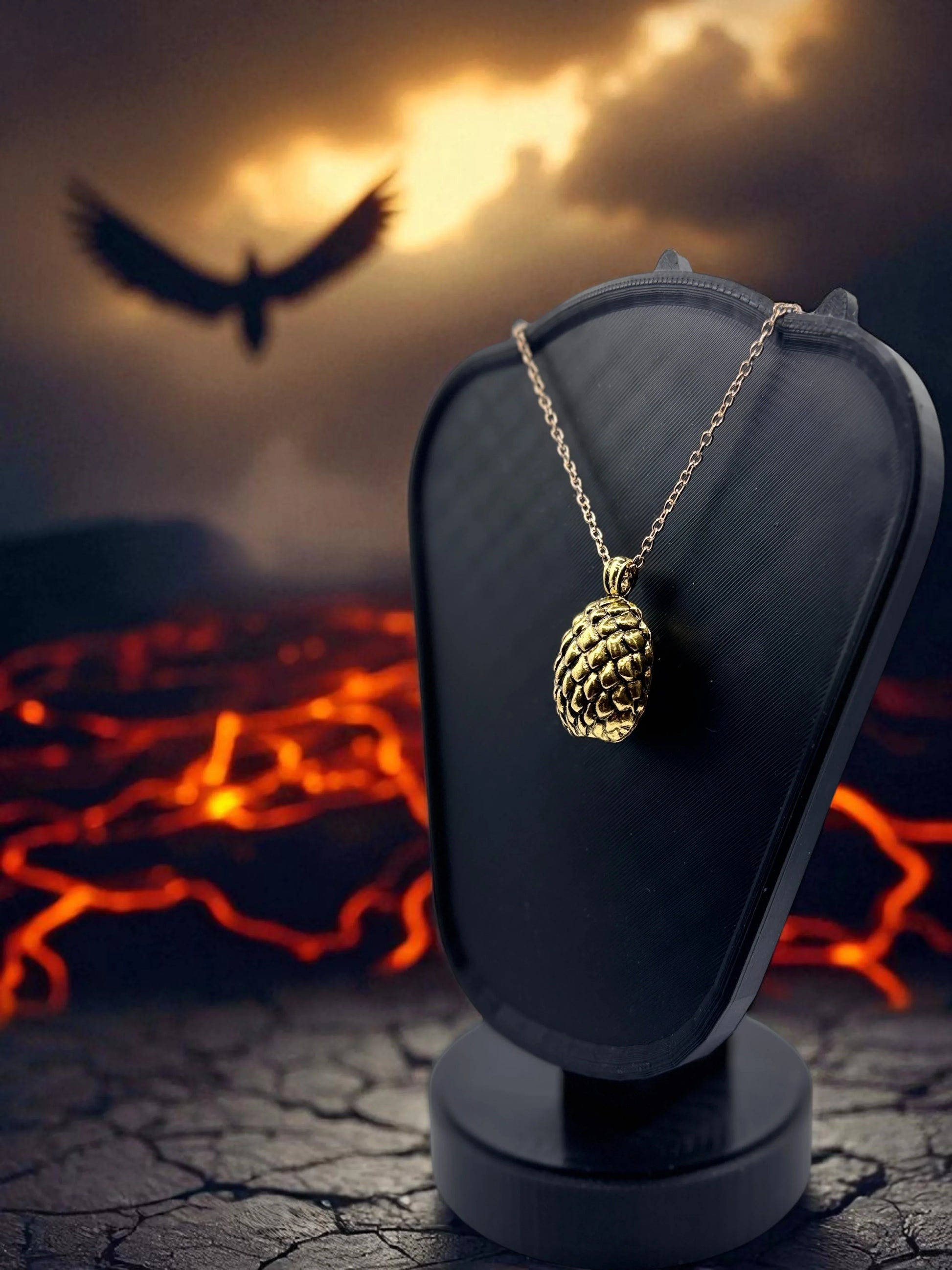🔥 “Fire and Blood” — Dragon Egg Pendant Necklace - MacGuffin Shop