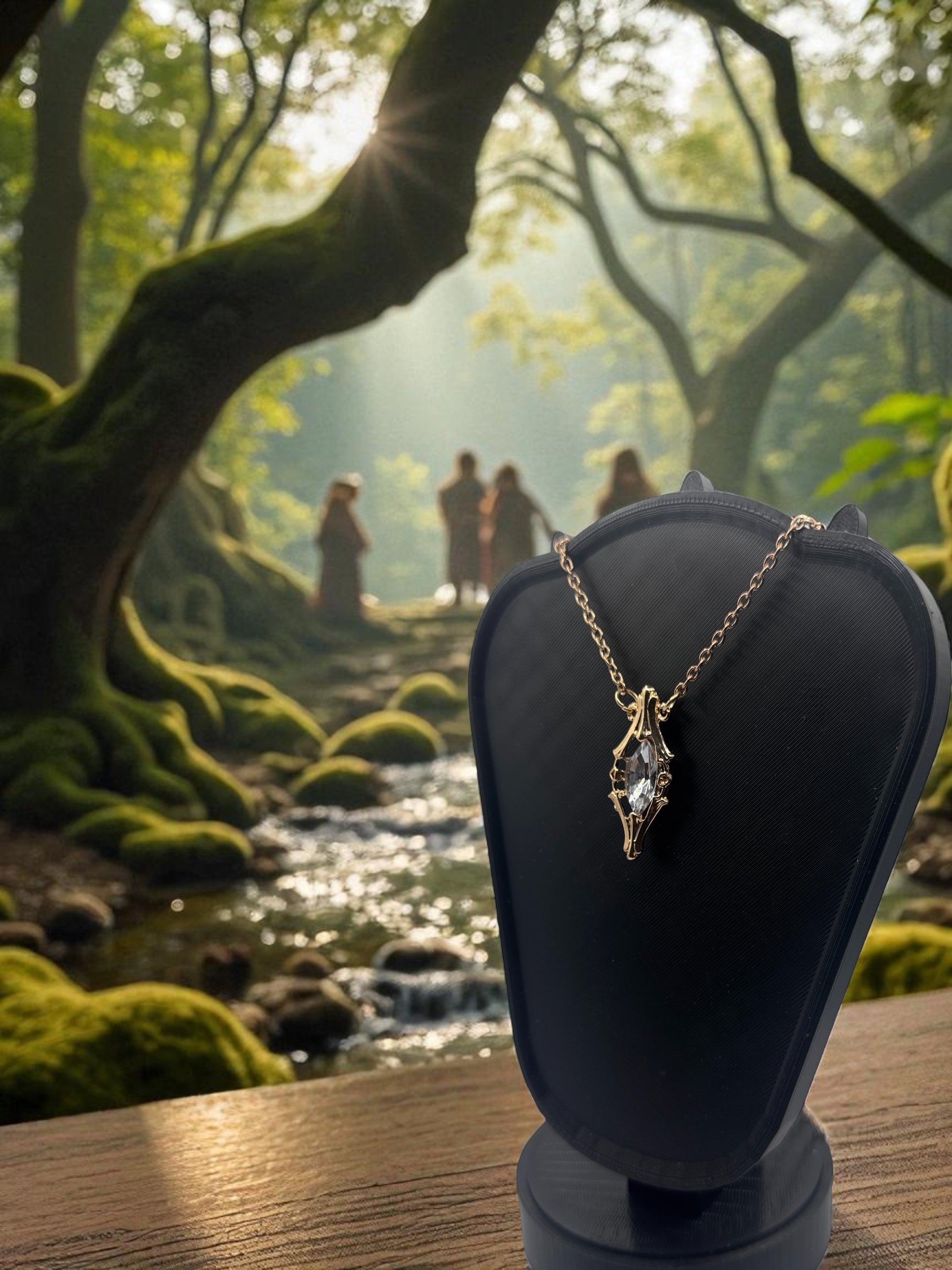 🔮 “Crystal of the Moonspire” — Elven Fantasy Pendant Necklace - MacGuffin Shop