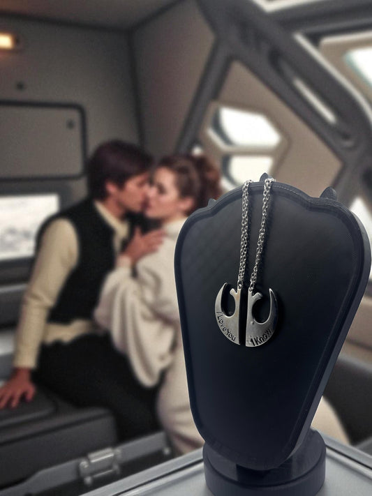💌 "I Love You / I Know" — Rebel Alliance Pendant Set - MacGuffin Shop