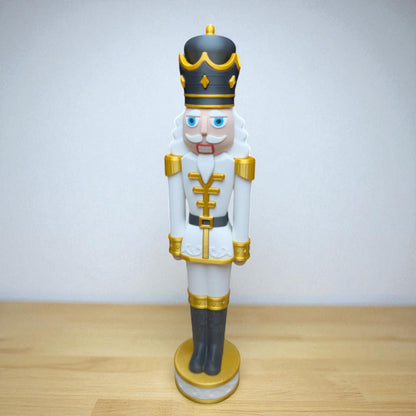 Ornate White and Gold Chunkable Nutcracker