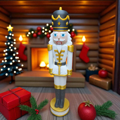 Ornate White and Gold Chunkable Nutcracker