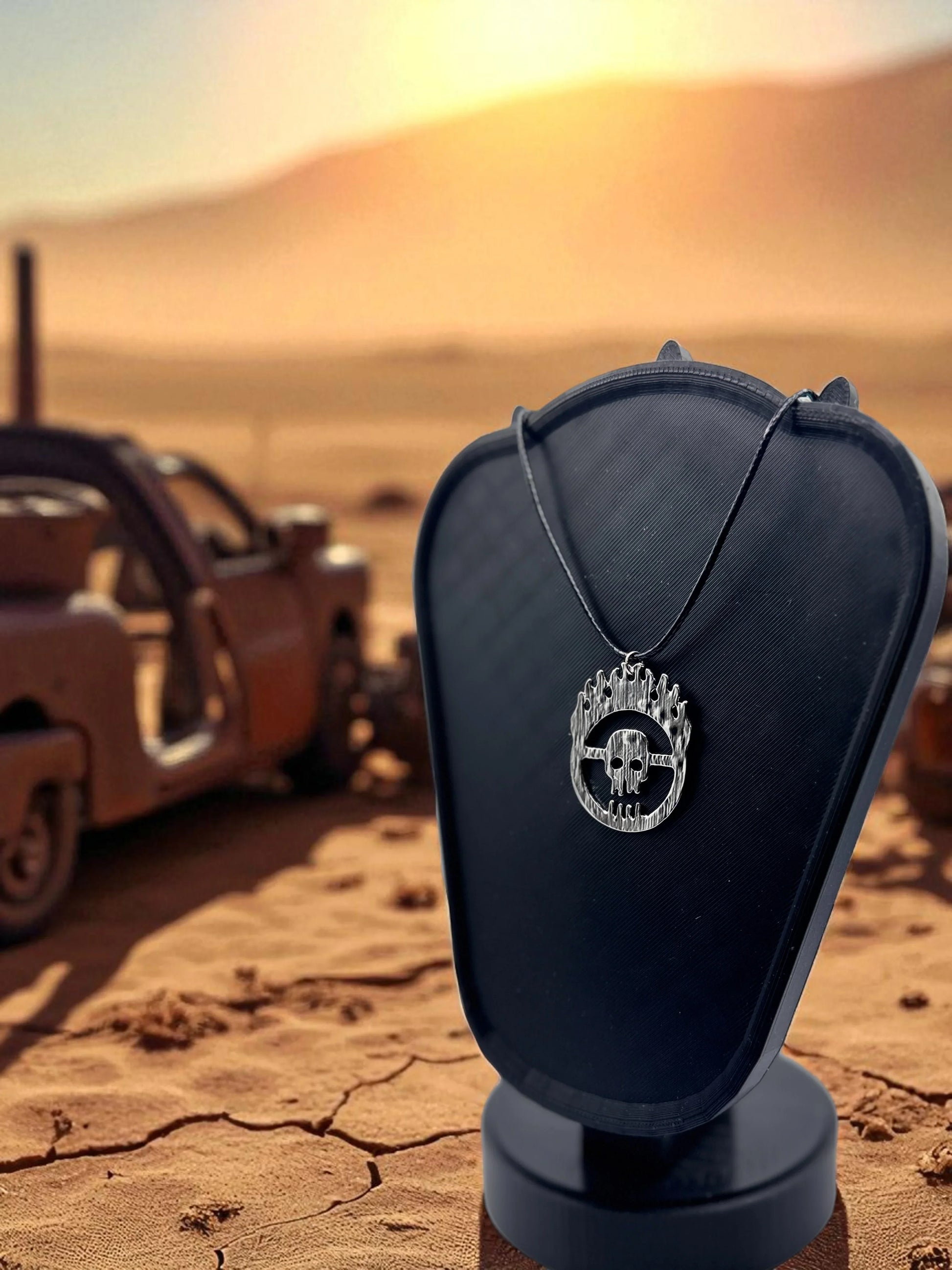 🔥 “Witness Me!” — Mad Max War Boys Flaming Skull Pendant Necklace - MacGuffin Shop