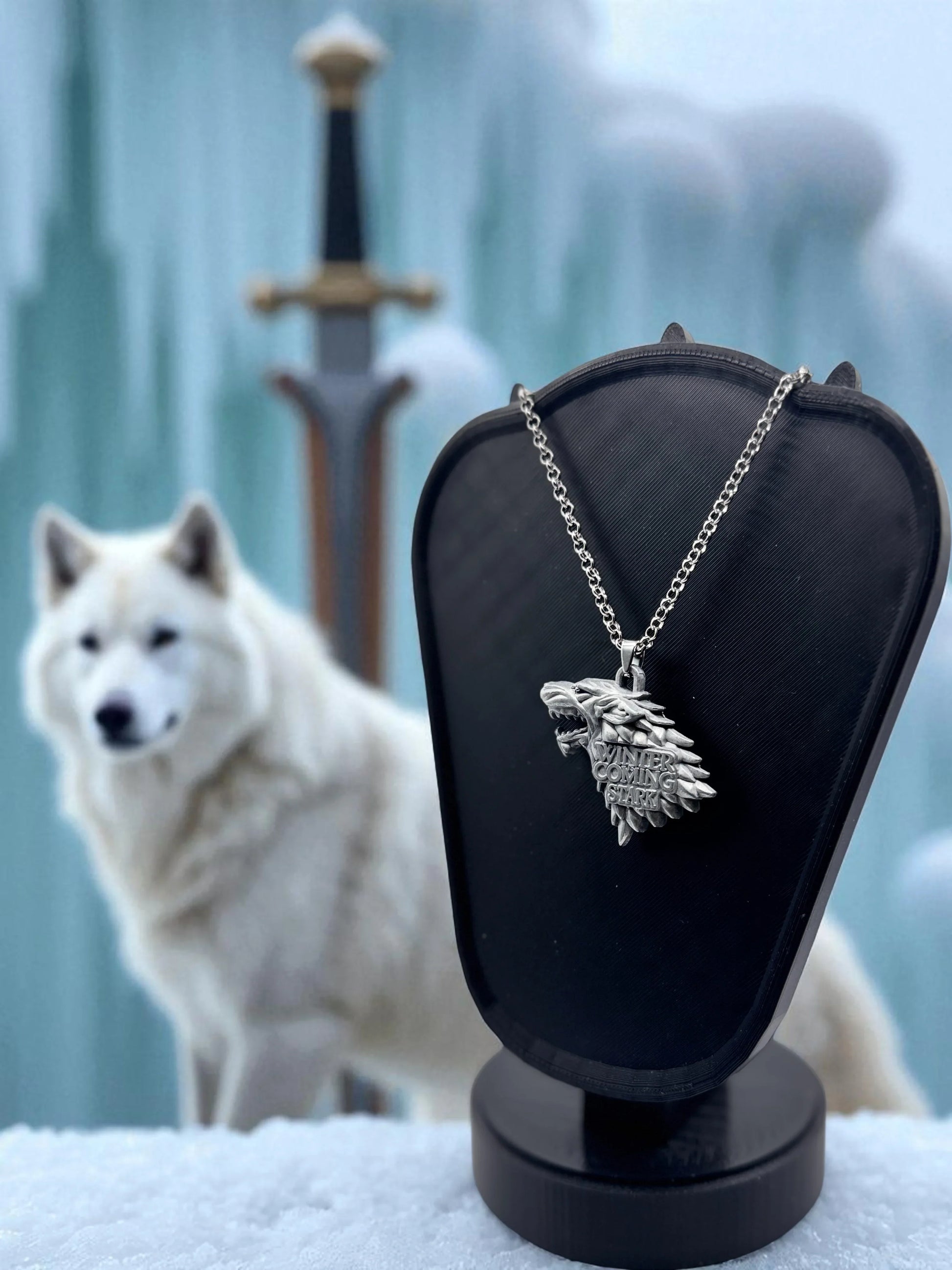 🐺 “Winter’s Guardian” — House Stark Direwolf Pendant - MacGuffin Shop
